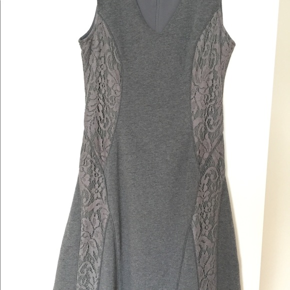 CeCe gray cotton and lace dress size 2 - Picture 3 of 3